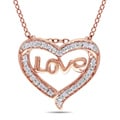 10k Pink Gold 1/10ct TDW Diamond Heart Necklace (G-H, I2-I3)