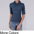 Ci Sono by Adi Junior's Ruched Cowlneck Half-sleeve Knit Sweater