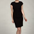 Marc NY Women's Black Leather Piping Dress