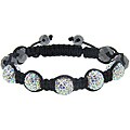 Eternally Haute Hematite and AB Crystal Macrame Bracelet