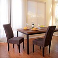 T-stitch Dark Grey Linen Dining Chairs (Set of 2)