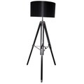 Lewisham Tripod Wood Floor Lamp with Drum Shade