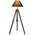 Croyden Tripod Wood Floor Lamp with Black Shade