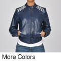 Knoles & Carter Women's Plus Size Contempo Racing Bomber Leather Jacket