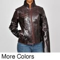Knoles & Carter Women's Plus Size Double Collar Scuba Leather Jacket