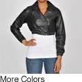 Knoles & Carter Women's Plus Size Leather Bomber Jacket