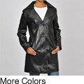 Tibor Designs Women's Plus Size Pick Stitched Leather Walking Coat
