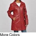 Tibor Women's Plus Size Embossed Leather Swing Coat