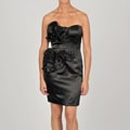 Onyx Nite Women's Black Ruffle Detail Sheath Dress