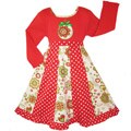 AnnLoren Girls Red & Green Dress