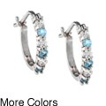 Sterling Silver Gemstone Hoop Earrings