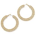 Goldtone Clear Crystal Hoop Earrings