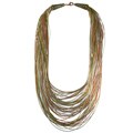 Southwest Moon Sterling Silver Mixed Metals 60-strand Necklace