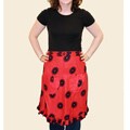Cotton Cerise Floral Dot Kitenge Half Apron (Kenya)