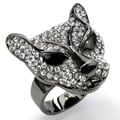 Lillith Star Black Ruthenium Crystal Panther Ring