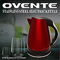 Ovente 1.8-liter Cord-free Red Brushed Stainless Steel Electric Kettle
