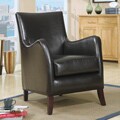 Dark Brown Faux Leather Accent Chair