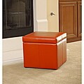 Square Orange Cube Storage Ottoman