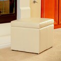 Square Ivory Cube Storage Ottoman