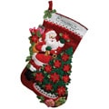 Bucilla 'Santa Poinsettia Tree' Stocking Felt Applique Kit