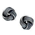 Southwest Moon Sterling Silver Knotted Rope Earrings