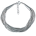 Southwest Moon Sterling Silver and Liquid Silver 30-strand Bracelet