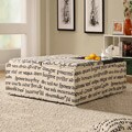 Decor Storage Latin Script Linen Ottoman