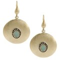 Rivka Friedman 18k Gold Overlay Esha Caribbean Blue Quartzite Earrings