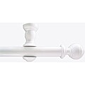 Smooth White Wood 8-foot Drapery Pole Set