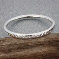 Handcrafted Alpaca Silver Hammered Bangle Bracelet (Mexico)