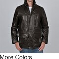 Knoles & Carter Men's Big & Tall Faux Fur-lined Leather Jacket