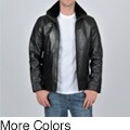 Knoles & Carter Men's Leather Stand Collar Jacket