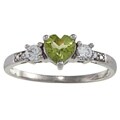 Sterling Silver Peridot Heart Ring