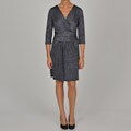 Tiana B Women's Grey Hammered Jersey Knit Dress