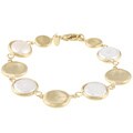 Rivka Friedman 18k Gold Overlay White Mother of Pearl Bracelet