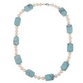Pearlz Ocean Silver Howlite and FW Pearl Necklace (7-8 mm)