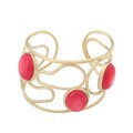 Rivka Friedman Gold Overlay Hot Pink Mother of Pearl Swirl Cuff Bracelet