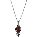 Southwest Moon Sterling Silver Red Agate Heart 18-inch Necklace