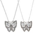 Sterling Silver Clear Cubic Zirconia Butterfly Necklace