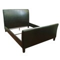 Classic Black Faux Leather Queen-Size Button Bed Master Bedroom