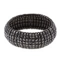 Morgan Ashleigh Gunmetal-plated Black Glass Stretch Bracelet