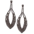 Morgan Ashleigh Gunmetal-plated Black Glass Dangle Earrings
