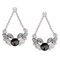 Morgan Ashleigh Rhodium-plated Black, Clear and Grey Glass Earrings