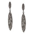 Morgan Ashleigh Gunmetal-plated Black Glass Elongated Filigree Earrings