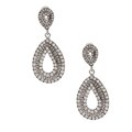 Morgan Ashleigh Rhodium-plated Clear Glass Open Teardrop Earrings