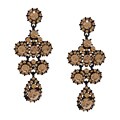 Morgan Ashleigh Black-plated Yellow Glass Dangle Earrings