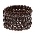 Morgan Ashleigh Brown-plated Black Glass Stretch Bracelet