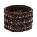 Morgan Ashleigh Brown-plated Black Glass Stretch Bracelet
