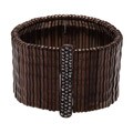 Morgan Ashleigh Brown-plated Black Glass Stretch Bracelet