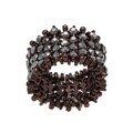 Morgan Ashleigh Brown-plated Black Glass Stretch Ring